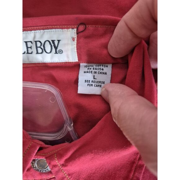 VTG Bugle Boy Long Sleeve Metal Button Up Red Western Shirt Men's Sz L NEW - Picture 3 of 13